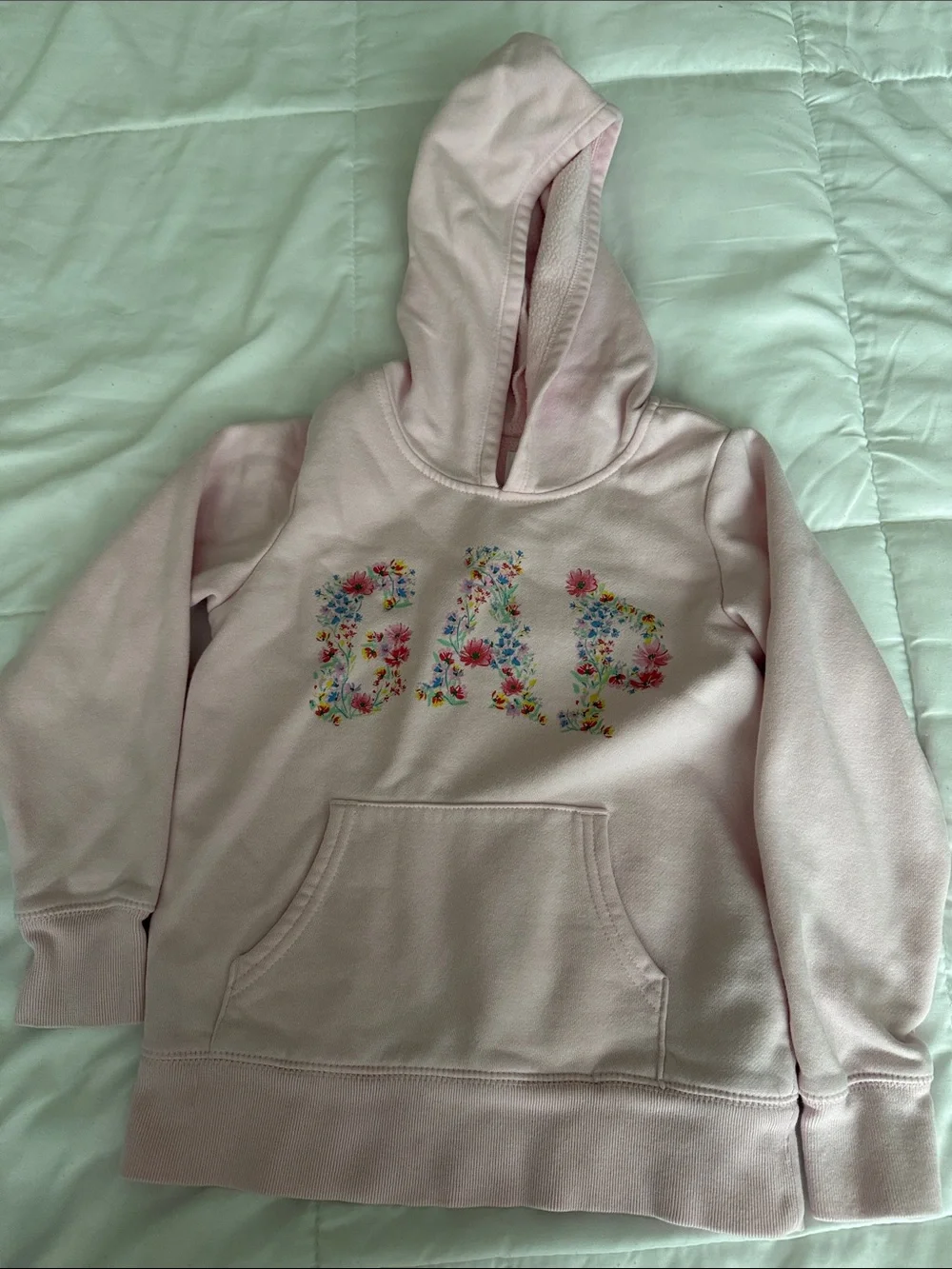 GAP Light Pink Hoodie with Floral Logo